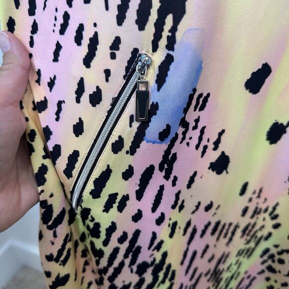 Jamie Sadock Golf Dress XL Sleeveless Pink Blue Abstract Colorful Luna Bright - Picture 4 of 12